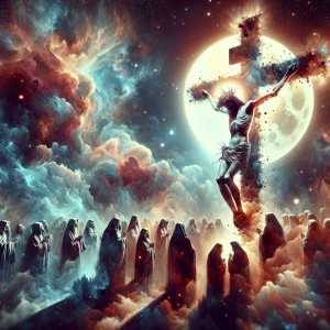 airbrush painting, illuminated by moon light, double exposure, r...