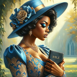 Render an airbrush oil painting of an African American woman wit...