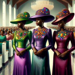 In a modern church setting, enhance the color vibrancy subtly. F...