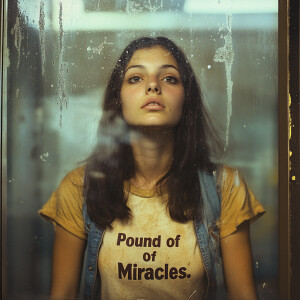 Create a film photograph from 1976 of a beautiful brunette 23-ye...