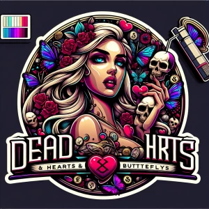 Shaped Logo
 brand name [Dead Hearts & Butterflies]
Anime logo
E...