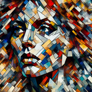 Woman abstract painting using picasso style --chaos 10 --ar 6:5...