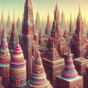 Create an 8K resolution hyper-realistic image of a surreal urban...