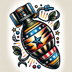Wwii f-bomb in an old school tattoo style