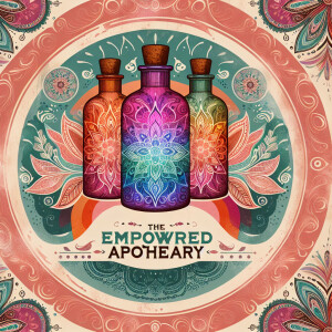 A colorful logo boho hippie style the business name is “The Empo...