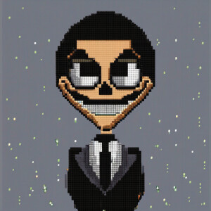 portrait of Jack Skellington wearing glasses