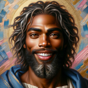An oil painting of a light-skinned African American man resembli...