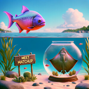 Realistic
Ocean
Cute Purple neon green piranha with no teeth....