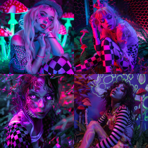 UV lighting, pastel colors, surreal bright,  extreme saturation,...