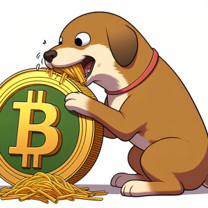 Dog eating pawsta meme coin