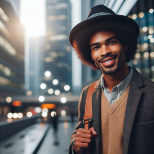 A black man who is in his early 30s who is gay and stylish