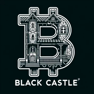 Design a logo for a brand named "Black Castle" that incorporates...