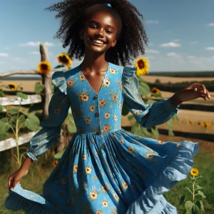 A GIRL IN BLUE DRESS