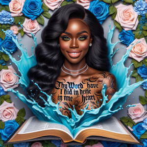 Create an image of an ultra-light-skinned African-American woman...