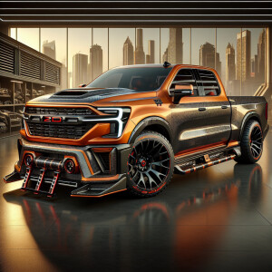 A wide angle view of a  full body view of a limited edition Dodg...