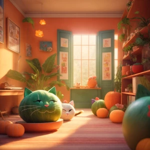 "Create a 3D Pixar/Disney-style YouTube banner for 'Kitty Melon....