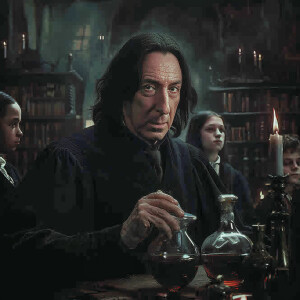Alan rickman as severus snape, teaching class potion