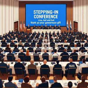 draw a hotel conference room filled with about 200  business men...