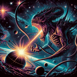 Design a dynamic and intense poster for a deathcore band called...