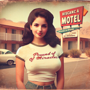 Faded photograph of gorgeous buxom 23-year-old brunette wearing...