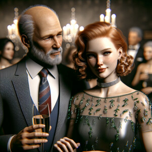 A photorealistic image.  A beautiful ginger haired, fair skinned...