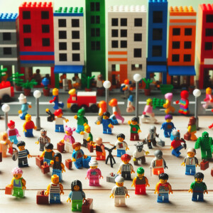 Create a stop motion animation of lego characters