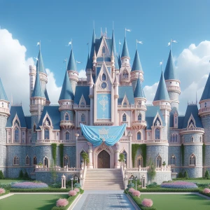 Please  draw a realistic picture of the castle at disney world....