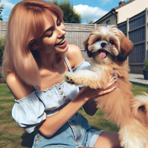 Photorealistic image, high resolution. Light ginger haired femal...