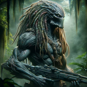 Antic, in the style of Yautja's (Hunter Predator),ultra-detailed...