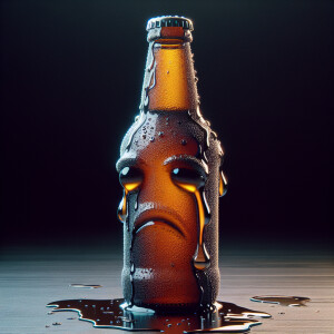 Intricately textured, hyper-realistic 3D closeup of a crying sad...