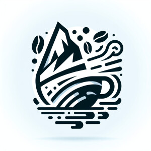 Logo for a coffee shop with the name “IceBerg”