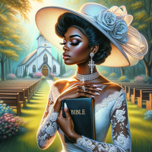 Render an airbrush oil painting of an African American woman wit...