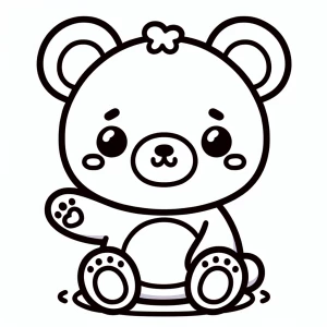 Create a coloring page design with thick lines, featuring a chib...