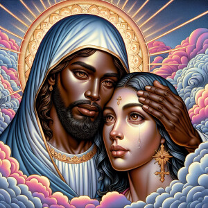 Ensure that the image distinctly represents both Jesus Christ an...