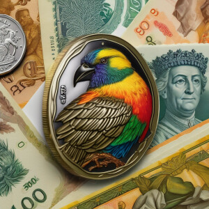 Create an obverse and reverse image of a 303 THIMBLEBEAKS coin a...