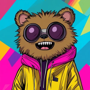 Stylized character  portrait of a mischievous designer toy creat...