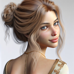 A lovely lady with blonde hair wearing a backless dress