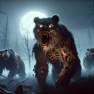 Zombie bears, horror core,8k resolution, HDR, masterpiece, ultra...