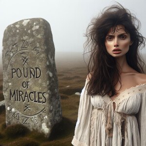 Faded color film photograph from 1971 of a stunningly beautiful,...