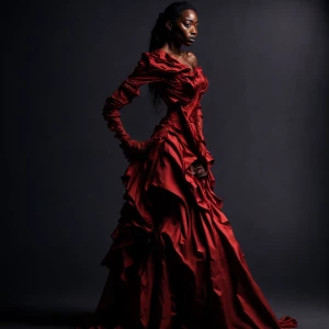 beautiful woman in red dress