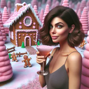 Photorealistic image of a shoulder cutesy length brunette haired...