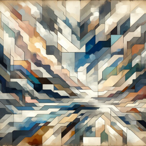 Describe an abstract illustration in stunning faint shades of gr...