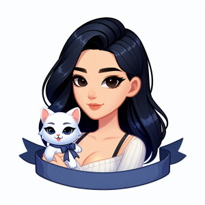 Hot anime woman with dark blue hair and dark brown eyes. She wea...
