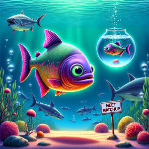 Realistic
Ocean
Cute Purple neon green piranha with no teeth....