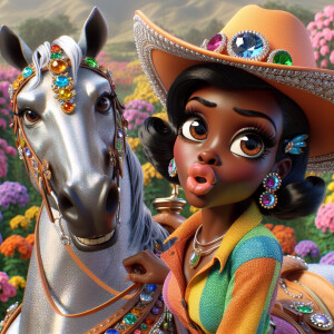 Create a 3D realistic image of an light skinned African-American...