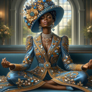 Create an illustration that embodies spirituality and a deep con...