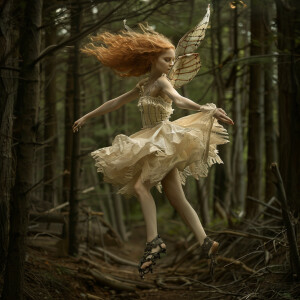 A photo realistic image. A trouble making light haired ginger fa...