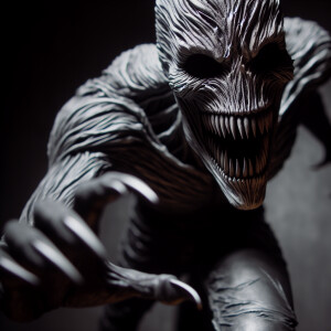 Embossed style  freddy Kruger with sharp jagged teeth,black soul...