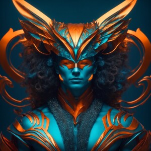 A captivating 3D render of a confident, stunningly handsome gay...