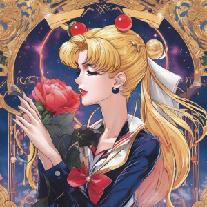 Sailor moon popping her hymen on a villains love rod to calm him...